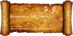 Hovanecz Jázmin névjegykártya